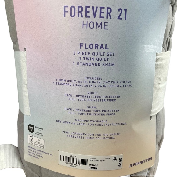 Forever 21 home Floral 2 piece quilt set. Drizzle twin - Picture 9 of 9